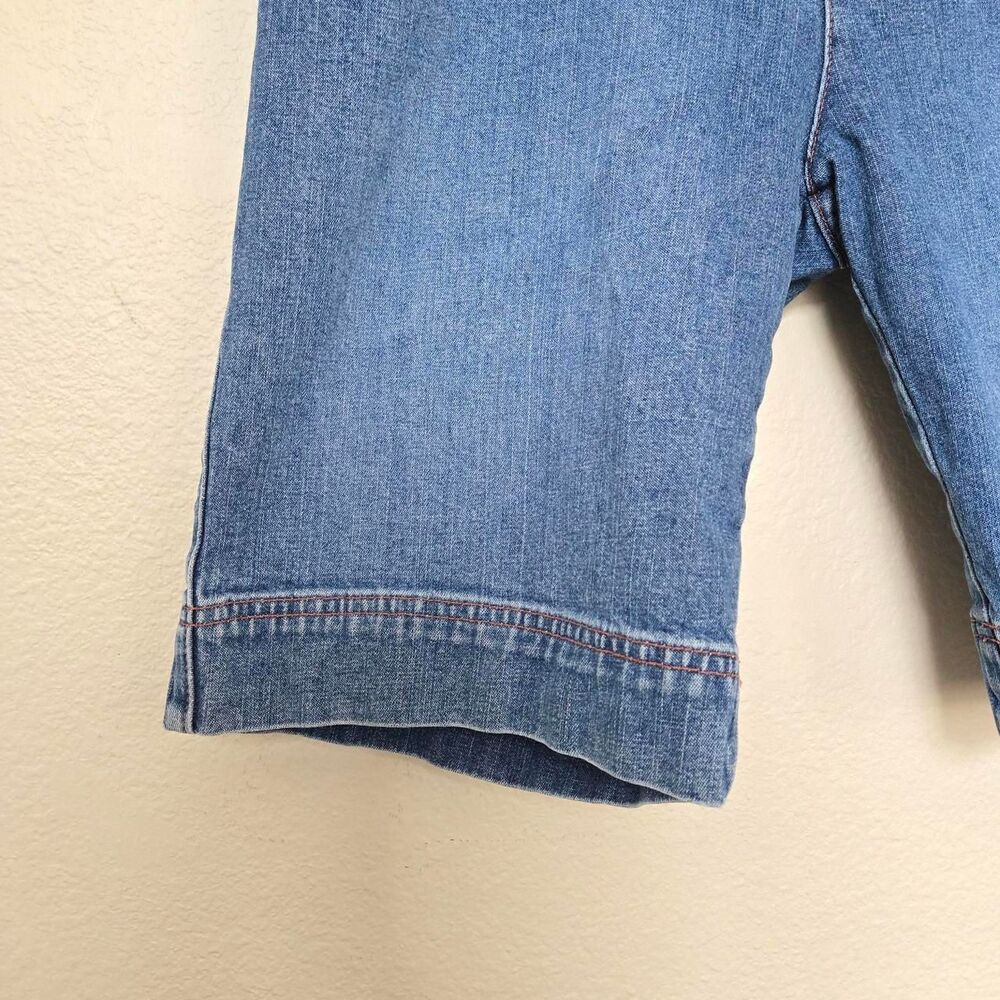 Lee Blue Denim Mid Rise Long Bermuda shorts womens size 6 - Picture 2 of 9